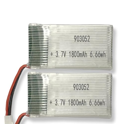 DEVMTO 903052 Batterie Li-ion Li-Po rechargeable 3,7 V 1800 mAh 25 C pour RC X5SW HQ898B H11D H11C SYMA X5SC X5SC-1Connector Quadcopter Drone Helicopter (1)