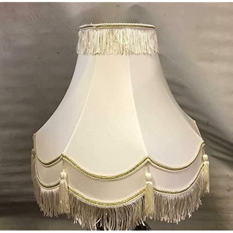 Victorian Style Ivory Iceberg Lampshade with Gold Trim Cover
