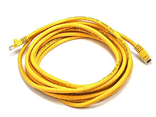 Monoprice 14-Feet 24AWG Cat6 550MHz UTP Ethernet Bare Copper Network Cable, Yellow (102312), 14 Feet
