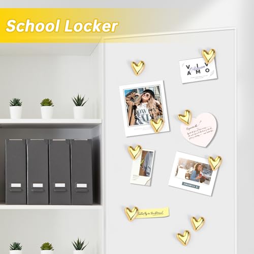 12 imanes decorativos corazón dorado para refrigerador miniatura 7
