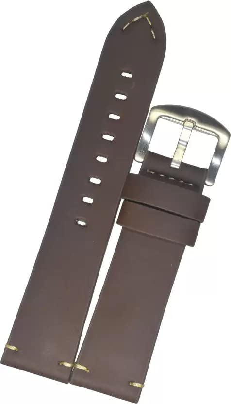 GenericVintage Style Ogive Tip T37 22 mm Genuine Leather Watch Strap (Brown)