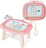 Kikidex Magnetic Drawing Board, Toddler Girl Toys for 1-2 Year Old, Doodle Board Pad Learning and Educational Toys for 1 2 3 Year Old Baby Kids Birthday Gift (Pink)