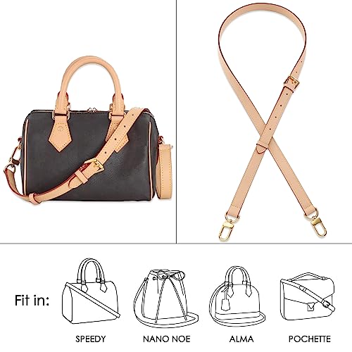 Vachetta Leather Strap Adjustable Crossbody Strap for Small Bags Pochette Mini NM Eva Favorite PM MM Nano Speedy4