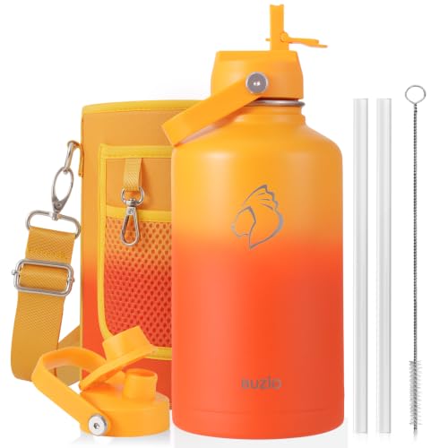 Image of BUZIO 64 oz Insulated Stainless Steel Water Bottle with Dust-proof Lids