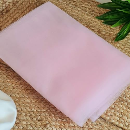 Image of SATYAM KRAFT 10 Meter Multipurpose Net Fabric Soft Cloth Roll | Wedding, Valentine & Party Decoration Items, Birthday, Anniversary | Stage, Tent, Backdrop, Mandap Festive, Event Decor Net (Pink)