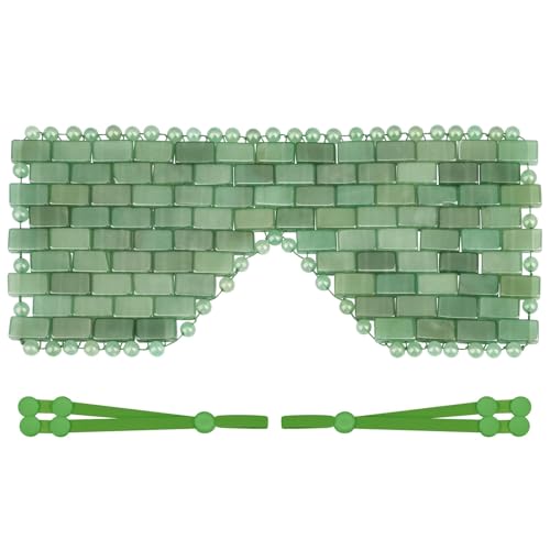 ideayard Jade Eye Mask, Cooling Facial Mask, 100% All Natural Adventurine Quartz Eliminate Wrinkles, Puffiness & Migraine Relief Mask