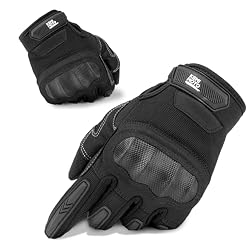 KEMIMOTO Guantes tácticos, Guantes de Moto, Guantes Militares con Protector de Nudillos de Fibra de Carbono y Pantalla táctil, Transpirables, Dedos completos