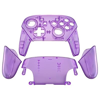 eXtremeRate Clear Atomic Purple استبدال مجموعة كاملة شل لـ Nintendo Switch & Switch Pro Controller - وحدة تحكم وحدة التحكم غير مدرجة