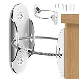 8 Packs Furniture Anchors, Metal Furniture Straps for Baby Proofing & Pet Protecting, Anti-Tip Furni-ture Wall Anchor Keep Baby Pet Safety from Falling Furni-ture, Secure Bookshelf, Cabinet, Dresser