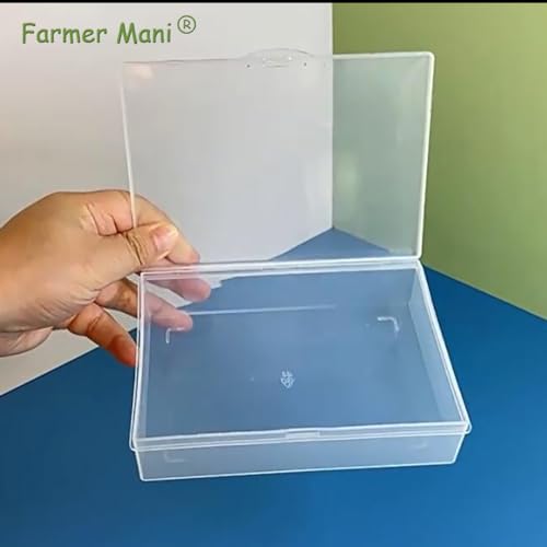 Image of 2 Pack Rectangle Plastic Clear Storage Containers Box (5.87 x 4.13 x 1.42 in), Clear Plastic Beads Storage Containers Box with Lid for Beads, Coins, Safety Pins and Other Craft Jewelry Watch Findings