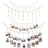 Belle : la laisse photo avec pinces est adaptée pour les photos de toutes tailles, facile à organiser et à exposer et est une très belle décoration