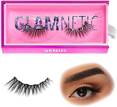 Glamnetic Magnetic Eyelashes - Venus | Short Magnetic Lashes, 60 Wears Reusable High Volume Faux Mink Lashes, Cat Eye, 3D Natural Look - 1 Pair