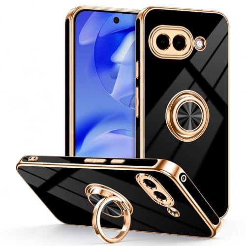 Coque Google Pixel 9a de style premium noir aux élégants bords plaqués