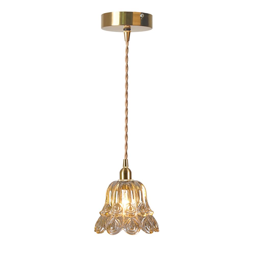 Lampa wisząca LED, żyrandole, złoto, wyspa, oświetlenie do jadalni nad stołem z abażurem ze szkła bursztynowego, żyrandole, wiszące oświetlenie z regulowanym przewodem do zlewozmywaka