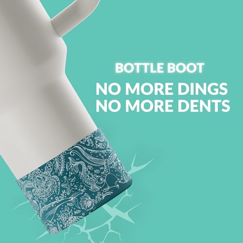 Image of REUZBL Protective Silicone Boot Sleeve for 12-40 oz Hydro Flask Insulated Water Bottles, Protect Our Oceans, Anti-Slip Bottom Cover