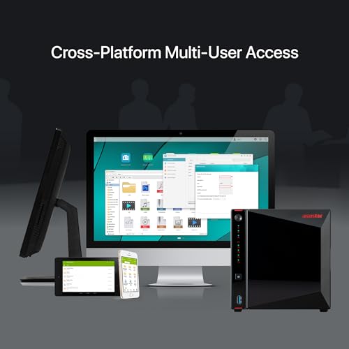 Image of Asustor AS5404T, 4 Bay NAS, Intel Quad-Core 2.0GHz CPU, 4X M.2 NVMe SSD Slots, 2 x 2.5 GbE Ports, 4 GB DDR4 RAM, Cloud Storage for Gaming and Live Stream, Network Attached Storage (Diskless)