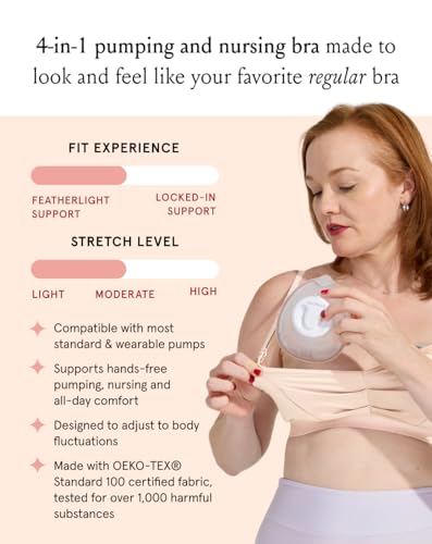 Image of Bodily The Do Anything Nursing Bra for Breastfeeding & Hands Free Pumping, Wireless, Adjustable Maternity Bra
