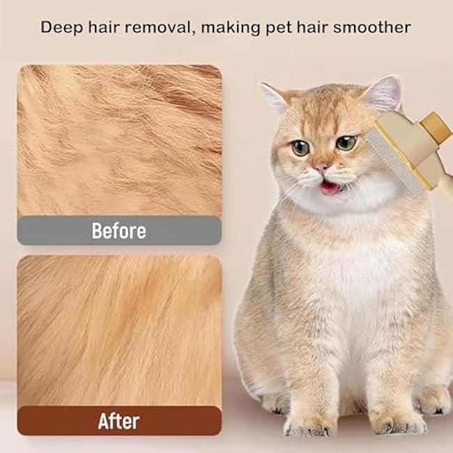Flea Comb for Cats and Dogs Set, Brush for Shedding Pet Hair Removal Comb with Release Button, Long & Short Stainless Steel Metal Teeth for Shedding and Tangles Cats & Dogs Pet Grooming Supplies-rUQkFHcH