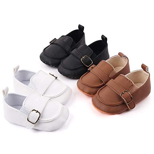Greceen Infant Baby Girls Boys Pu Leather Soft Sole Toddler Slip On Newborn Loafers Boat Shoes 228 White 12 #TOP6