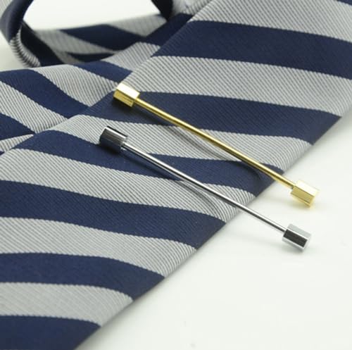 2PCS Copper Tie Clips 2inch Men's Necktie Bar Pinch Clip Tie Bar Clip Pin Collar Brooch Accessories for Anniversaries,Wedding,Business,Party,Meeting(gold,silver)