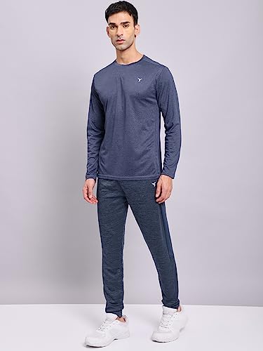 Image of TECHNOSPORT Men's Slim Fit Full Sleeve Round Neck T-Shirt, Double Cool Quick Dry Moisture Wicking Stretchable Sports Gym and Casual Wear