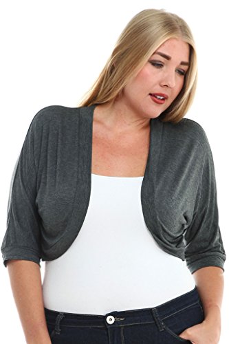 Stylzoo Women's Plus Size Premium Rayon Bolero Shrug Cover Up