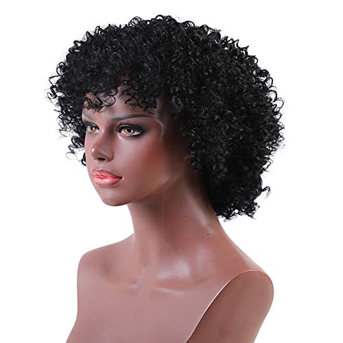 Perruque courte cheveux bouclés style afro explosion sexy noire intense