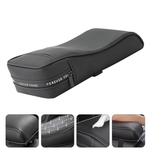Support de bras voiture en cuir noir avec boîte à mouchoirs pour console centrale