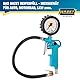 HAZET Reifenfüll-Messgerät 9041-1 I Manometer-Messbereich: 0-12 bar, Schlauchlänge: 400 mm, Manometer-Durchmesser: 63 mm I Reifendruck-Prüfer für Auto, Motorrad, Lkw uvm.