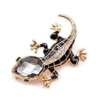 Gecko Brooch Pins for Women, Black Lizard Brooch Pin, Cute Gecko Animal Brooch Lapel Pin, Bohemian Gecko Lizard Brooches Pins for Women Hat Bag Suit Dress Accessories Jewelry