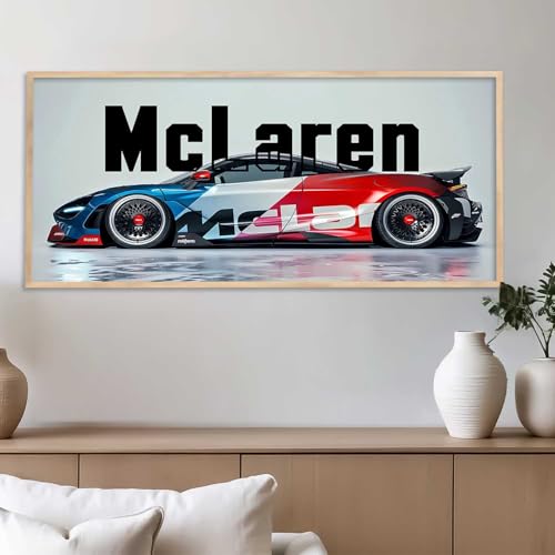 Image of kotart Sports Car Framed Posters Gift Items for Boys Room Wall Decoration Bedroom Living Room Office Studio Decor | Car Poster Frame for Wall Decor Set Of 1 Size (10 x 19 inch)