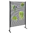 FOLLOOK Privacy Screen Freestanding Outdoor, 48" W x 71" H Poly-Coating Rustproof Metal Decorative Privacy Screen Fence Panels for Outside Backyard Garden Patio, Black