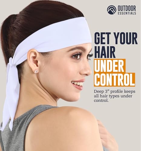 OutdoorEssentials Tie Headband for Women and Men - Tennis Headband for Women, Sweat Band for Workout, Head Tie for Running, Football, Basketball, Athletics - Thumbnail 7