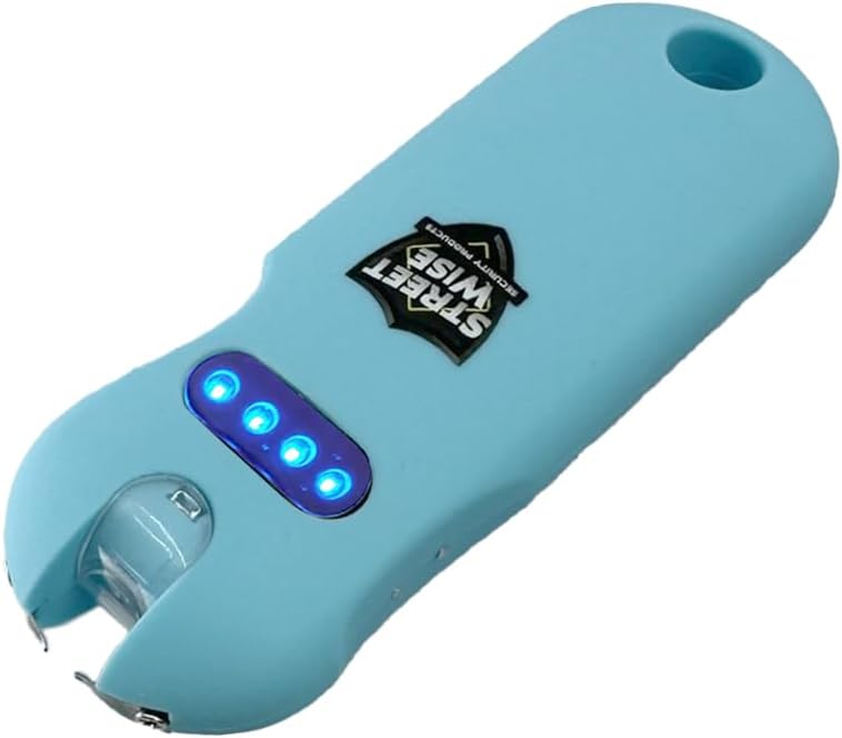 Streetwise Smart 24,000,000 Mini Stun Gun Keychain with Quick-Release, Rechargeable LED Flashlight – Self Defense Stun Gun for Women – Touch-Sensing Safety, Portable Personal Protection