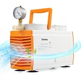 Huanyu Oilless Diaphragm Vacuum Pump 30L/min Chemical Resistant No Oil Laboratory Vacuum Filtration Extraction Distillation 110V (Anticorrosive, Double Pumps, GM-0.5B)