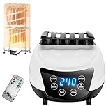 Sèche-linge électrique avec fonction chauffante, mini séchoir à linge portable de 31 cm, avec minuterie 60/120/180/240 min, affichage LED, 1500 W, avec télécommande, pour le lavage dans la maison