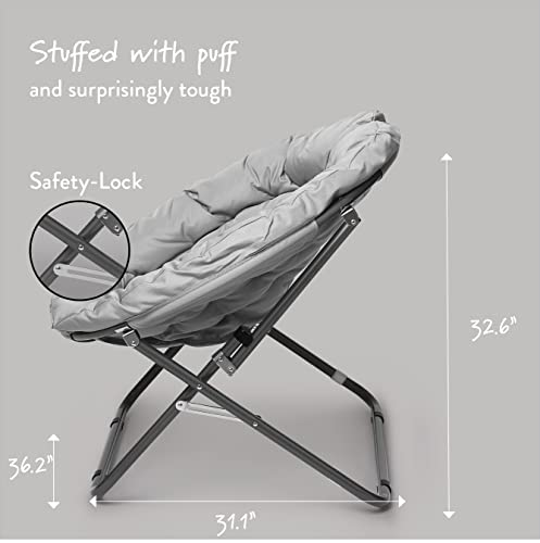 Sillón Plegable Gris Tela Poliéster miniatura 3