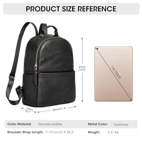 Kattee Genuine Leather Backpack Purse for Women Antitheft Rucksack Soft Work Casual Daypack Fashion