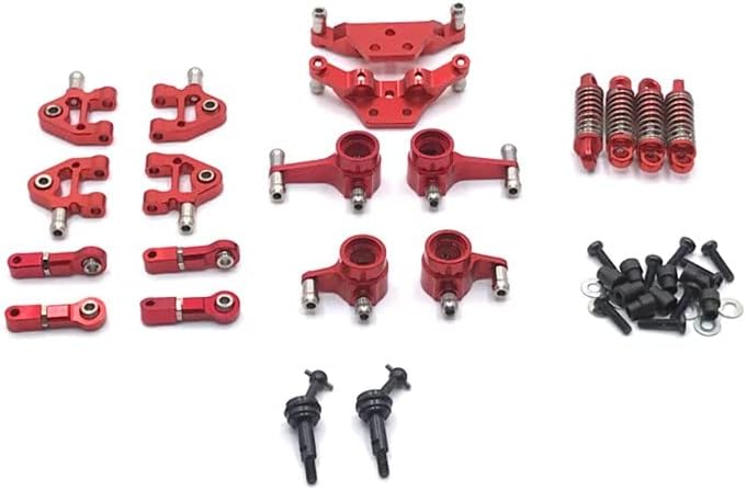 for WLtoys Racing Car kit, RC Drift Car Metal Upgrade Swing Arm Steering Cup Shock Dog Bone Kit for WLtoys 1/28 284131 K969 K979 K989 K999 P929 P939 RC Car Accessories Parts (Color : Dark Gr