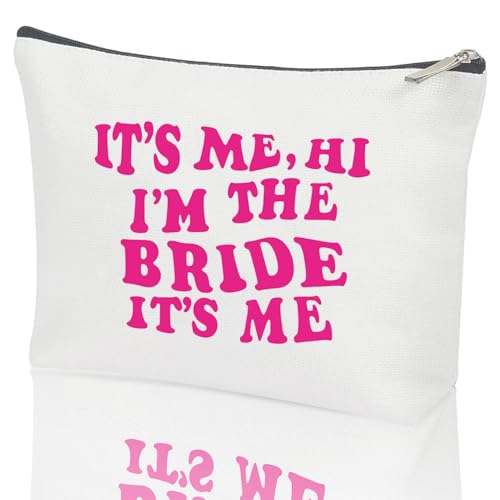 Bride Gifts Makeup Bag TS Singer Inspired Gift TS Fans Merch Music Lover Gift for Bride Cosmetic Canvas Bag Honeymoon Travel Organizer Zipper Pouch for Engaged Wedding Bridal Shower Gifts