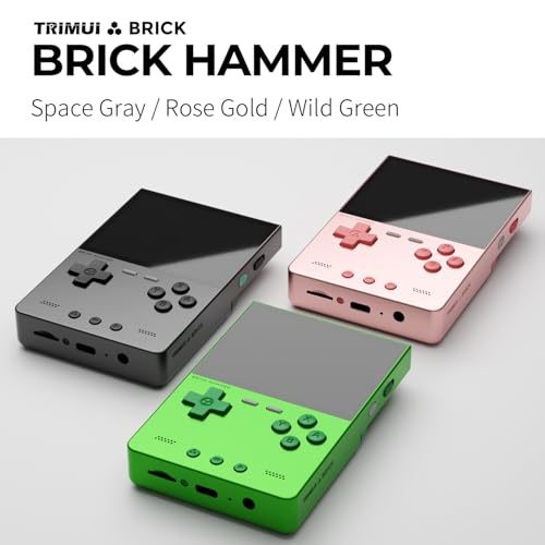Image of Trimui Brick Hammer Metal Body Handheld Game Console Retro Gaming Handheld 3000mah Battery Allwinner A133p 3.2 inch IPS RGB Lighting Vibration Green-64G