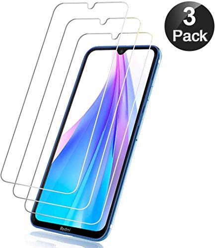 Flysee Vetro Temperato per Xiaomi Redmi Note 8T, [3 Pezzi] Pellicola Protettiva per Xiaomi Redmi Note 8T, Anti-Graffio, Senza Bolle, 9H Durezza, Custodia Compatible, Facile da Installare