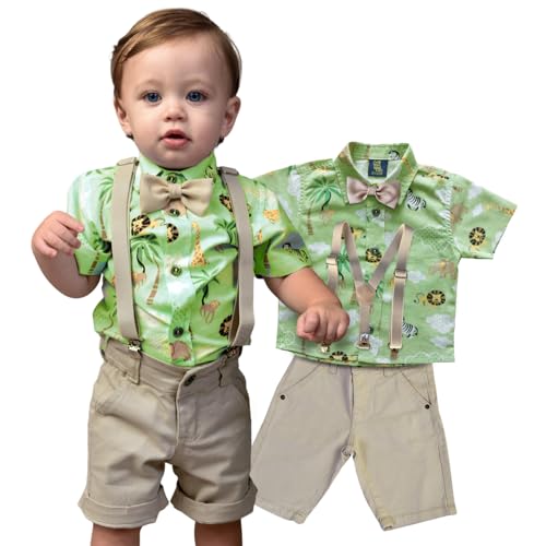 Conjunto Social Temático Infantil Safari Aniversário Bebê (Bege, 2)