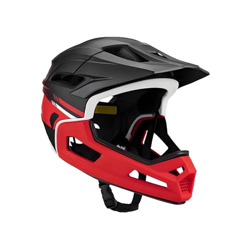 Generico Casco Integrale Mountain Bike Ántishock Leggero con Paranco Rimovibile e Visiera | Protezione Aereata Regolabile per Discesa, BMX́, MTB́́, Skateboard & Arrampicata