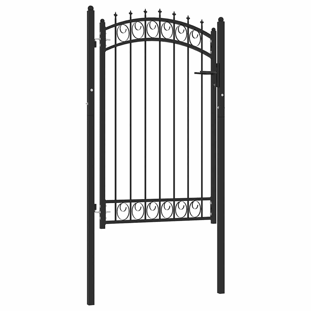 vidaXL Zauntor mit Spitzen Gartentor Stahl 100x150cm Schwarz