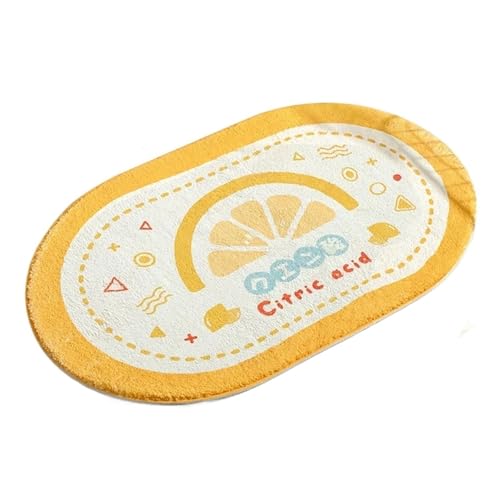 Small Fresh Floor Mats Soft Flowers Words Rugs Home Entrance Carpets Bedroom Toilet Bathroom Door Absorbent Non-Slip Foot Pad(Yellow)