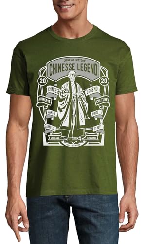 T-shirt Hanfu vert chasseur pour homme idéal pour vos sorties urbaines