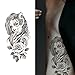VIBESHOOD 3 Sheets Large Floral Face Temporary Tattoos Lasts 5-7 day Temporary Tattoo Halloween Cosplay Costume Party for Men Women Adults Waterproof Friction Resistant Low Reflective