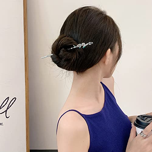 4 Pack Snake Design Hair Sticks for Long Hair - 2 in 1 Hair Accessories, Chinese Style Hairpin for Women & Girls, Halloween & - Thumbnail 6