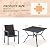 VICLLAX 5 Piece Patio Table and Chair Set for 4, Outdoor Dining Set with Rattan Patio Chairs with Armrest and Metal Patio Dining Table for Backyard Garden Deck, 35.6" Grey